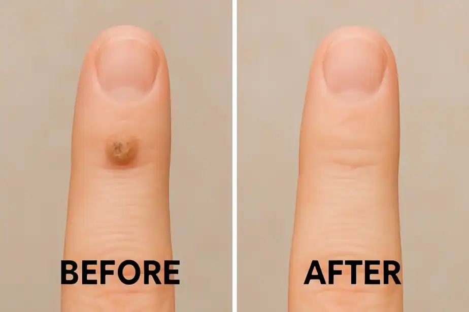 Before and after wart removal treatment Willenhall