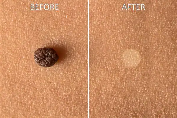 Before and after results of Cryopen Cryotherapy Treatment Willenhall