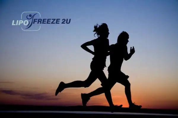 image of man and woman running suffering - how stress incontinence treatment Willenhall can help.