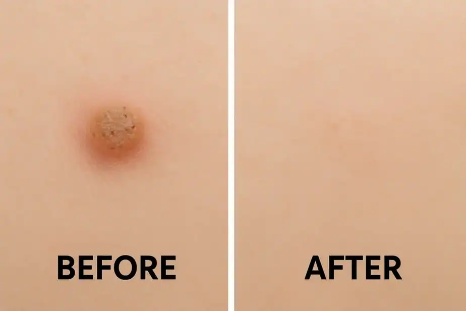 Before and after results of wart removal treatment Willenhall