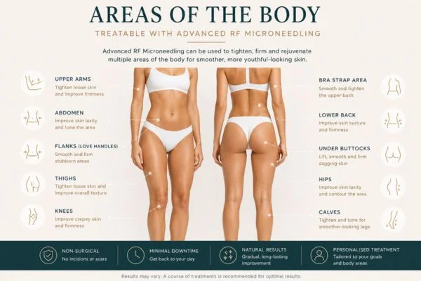 Areas of the body you can treat for advanced RF Microneedling Willenhall