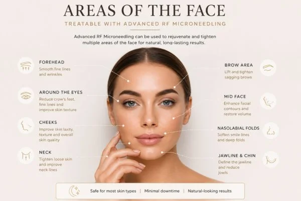 Areas of the face for Advanced RF microneedling Willenhall